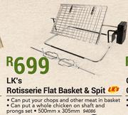 LK's Rotisserie Flat Basket & Spit