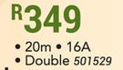 Nexus 20m 16A Double Extension Cord
