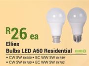 Ellies Bulbs LED A60 Residential-Each