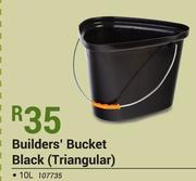 Builders 10L Bucket Black (Triangular)