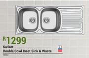 Kwikot Double Bowl Inset Sink & Waste