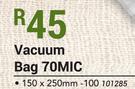 Vacuum Bag 70 Mic (100)-150 x 250mm