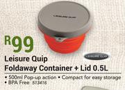 Leisure Quip Foldaway Container + Lid 0.5L