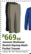 Jonsson Workwear Stretch Ripstop Multi Pocket Trouser-Each