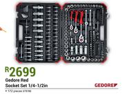 Gedore 172 Pieces Red Socket Set 1/4-1/2in