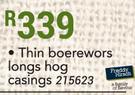 Freddy Hirsch Thin Boerewors Longs Hog Casings