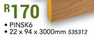 CTI Skirting PINSK6-22 x 94 x 3000mm