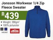 Jonsson Workwear 1/4 Zip Fleece Sweater