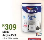 Dulux Acrylic PVA In White-5Ltr