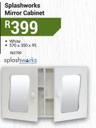 Splashworks Mirror Cabinet White 570x350x95