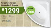 Splashworks Icon Corner Bath Jessica 1350 x 1350mm