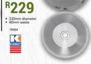 Kwikot Economy Prep Bowl 330mm Dia & 40mm Waste