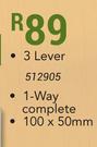 Crabtree S/Light 3 Lever 1 Way Complete 100x50mm