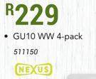Nexus LED Globe SMD 3 x 1W GU10 WW-4 Pack