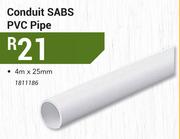 Conduit SABS PVC Pipe 4m x 25mm