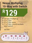 Nexus Multiplug 10 Way With Switch PP