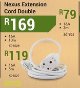 Nexus Extension Cord Double 16A 5m