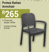 Protea Rattan Armchair In Charcoal/Taupe Or White