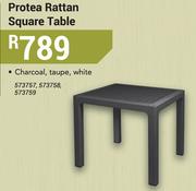 Protea Rattan Square Table In Charcoal/Taupe Or White