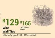 Wire Wall Ties Butterfly Type 255mm