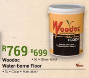 Woodoc 5Ltr Gloss Water Borne Floor Clear Matt