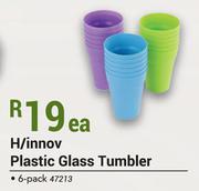 H/innov Plastic Glass Tumbler 6 Pack-Each