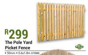 The Pole Yard 50mm 0.6 x 1.8m Picket Fence