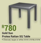Gold Sun Protea Rattan SQ Table