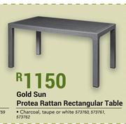 Gold Sun Protea Rattan Rectangular Table