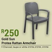 Gold Sun Protea Rattan Armchair 