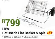 LK's Rotisserie Flat Basket & Spit Chrome 500mm X 305mmLK's 