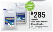 Hygiene Hand Sanitiser & Bleach Combo-5Ltr