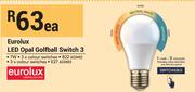 Eurolux LED Opal Golfball Switch 3-Each