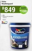 Dulux Weatherguard In White & Standard Colours-20Ltr Each