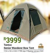 Tentco Senior Wanderer Bow Tent-3m x 3m x 2.2m