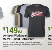 Jonsson Workwear Men's T-Shirt Retro Print-Each