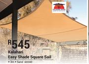 Kalahari Easy Shade Square Sail Sand 3m