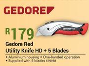 Gedore Red Utility Knife HD + 5 Blades