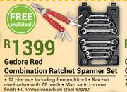 Gedore Red Combination Ratchet Spanner Set