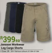 Jonsson Workwear Leg Cargo Shorts-Each