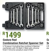 Gedore Red Combination Ratchet Spanner Set (12 Piece)