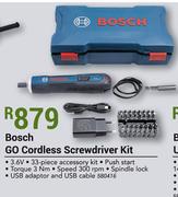 Bosch 3.6V Go Cordless Screwdriver Kit
