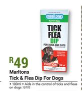 Marltons 100ml Tick & Flea Dip For Dogs
