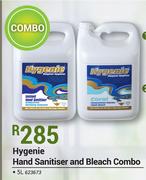 Hygenie Hand Sanitiser And Bleach Combo-5Ltr