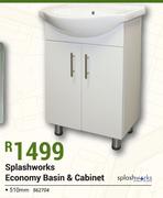 Splashworks Economy Basin & Cabinet 510mm