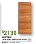 Swart Land Door With Horizontal Slats 813mm x 2032mm