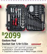 Gedore Red Socket Set 1/4 + 1/2 In