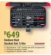 Gedore Red Socket Set 1/4 In