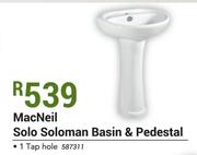 Mac Neil Solo Soloman Basin & Pedestal 1 Tap Hole