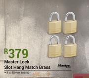  Master Lock Slot Hang Match Brass-4 x 40mm